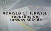 ADVISED OTHERWISE: reporting on subway suicide. TTC subway car pulling into a station
